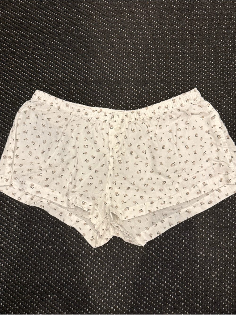 Brandy Melville White Floral Print Lounge Shorts